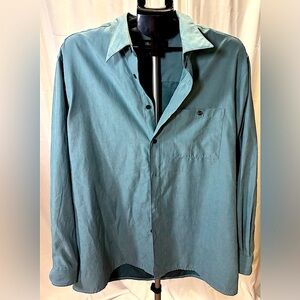 Men's Brandini Teal Suede Like Dress Shirt